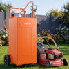 VEVOR 35 Gallon Fuel Gas Caddy, Carbon Steel, Portable Fuel Transfer Storage Tank with Manual Pump & 4 Wheels, Gasoline Diesel Can Container, for Cars, Lawn Mowers, ATVs, Boats, Motorcycles, Orange