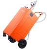 VEVOR 35 Gallon Fuel Gas Caddy, Carbon Steel, Portable Fuel Transfer Storage Tank with Manual Pump & 4 Wheels, Gasoline Diesel Can Container, for Cars, Lawn Mowers, ATVs, Boats, Motorcycles, Orange