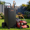 VEVOR 30 Gallon Fuel Gas Caddy, Carbon Steel, Portable Fuel Transfer Storage Tank with Manual Pump & 4 Wheels, Gasoline Diesel Can Container, for Cars, Lawn Mowers, ATVs, Boats, Motorcycles, Black