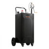 VEVOR 30 Gallon Fuel Gas Caddy, Carbon Steel, Portable Fuel Transfer Storage Tank with Manual Pump & 4 Wheels, Gasoline Diesel Can Container, for Cars, Lawn Mowers, ATVs, Boats, Motorcycles, Black