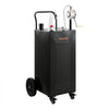 VEVOR 30 Gallon Fuel Gas Caddy, Carbon Steel, Portable Fuel Transfer Storage Tank with Manual Pump & 4 Wheels, Gasoline Diesel Can Container, for Cars, Lawn Mowers, ATVs, Boats, Motorcycles, Black