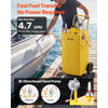 VEVOR 35 Gallon Fuel Gas Caddy, Carbon Steel, Portable Fuel Transfer Storage Tank with Manual Pump & 4 Wheels, Gasoline Diesel Can Container, for Cars, Lawn Mowers, ATVs, Boats, Motorcycles, Yellow