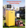 VEVOR 35 Gallon Fuel Gas Caddy, Carbon Steel, Portable Fuel Transfer Storage Tank with Manual Pump & 4 Wheels, Gasoline Diesel Can Container, for Cars, Lawn Mowers, ATVs, Boats, Motorcycles, Yellow
