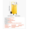 VEVOR 35 Gallon Fuel Gas Caddy, Carbon Steel, Portable Fuel Transfer Storage Tank with Manual Pump & 4 Wheels, Gasoline Diesel Can Container, for Cars, Lawn Mowers, ATVs, Boats, Motorcycles, Yellow