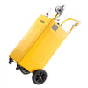 VEVOR 35 Gallon Fuel Gas Caddy, Carbon Steel, Portable Fuel Transfer Storage Tank with Manual Pump & 4 Wheels, Gasoline Diesel Can Container, for Cars, Lawn Mowers, ATVs, Boats, Motorcycles, Yellow