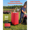 VEVOR 30 Gallon Fuel Gas Caddy, Carbon Steel, Portable Fuel Transfer Storage Tank with Manual Pump and 4 Wheels, Gasoline Diesel Can Container, for Cars, Lawn Mowers, ATVs, Boats, Motorcycles, Red
