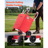 VEVOR 20 Gallon Fuel Gas Caddy, Carbon Steel, Portable Fuel Transfer Storage Tank with Manual Pump & Rolling Wheels, Gasoline Diesel Can Container, for Cars, Lawn Mowers, ATVs, Boats, Motorcycles, Red