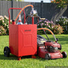 VEVOR 20 Gallon Fuel Gas Caddy, Carbon Steel, Portable Fuel Transfer Storage Tank with Manual Pump & Rolling Wheels, Gasoline Diesel Can Container, for Cars, Lawn Mowers, ATVs, Boats, Motorcycles, Red