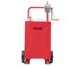 VEVOR 20 Gallon Fuel Gas Caddy, Carbon Steel, Portable Fuel Transfer Storage Tank with Manual Pump & Rolling Wheels, Gasoline Diesel Can Container, for Cars, Lawn Mowers, ATVs, Boats, Motorcycles, Red