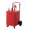 VEVOR 20 Gallon Fuel Gas Caddy, Carbon Steel, Portable Fuel Transfer Storage Tank with Manual Pump & Rolling Wheels, Gasoline Diesel Can Container, for Cars, Lawn Mowers, ATVs, Boats, Motorcycles, Red