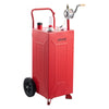 VEVOR 30 Gallon Fuel Gas Caddy, Carbon Steel, Portable Fuel Transfer Storage Tank with Manual Pump & 2 Wheels, Gasoline Diesel Can Container, for Cars, Lawn Mowers, ATVs, Boats, Motorcycles, Red