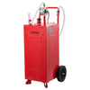 VEVOR 30 Gallon Fuel Gas Caddy, Carbon Steel, Portable Fuel Transfer Storage Tank with Manual Pump & 2 Wheels, Gasoline Diesel Can Container, for Cars, Lawn Mowers, ATVs, Boats, Motorcycles, Red