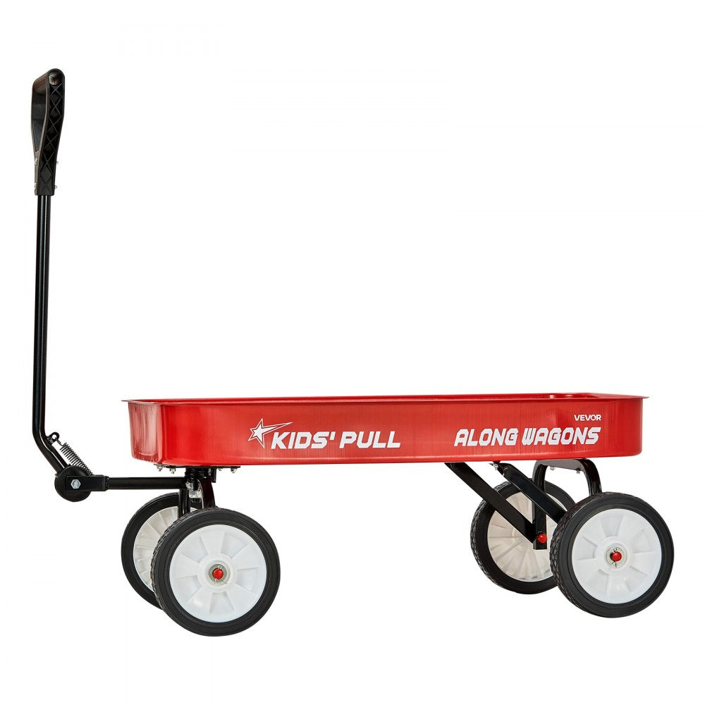 VEVOR Pull-Along Wagon for Kids, 39 inch Toddler Wagons, Supports up to 176 lbs, All-Terrain Wagons with Handle, Utility Wagon Cart Birthday Present for Kids Gardening Beach Camping, Red