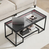 VEVOR Coffee Table, Modern Tempered Glass Coffee Table with Lighting, 2 Tiers Rectangle Glass Center Desk with Open Storage, Minimalist Metal Accent End Desk for Living Room, Office, Easy Assembly
