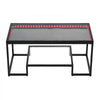 VEVOR Coffee Table, Modern Tempered Glass Coffee Table with Lighting, 2 Tiers Rectangle Glass Center Desk with Open Storage, Minimalist Metal Accent End Desk for Living Room, Office, Easy Assembly