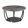 VEVOR Coffee Table, Modern Round Coffee Table, 2 Tiers Wooden Circle Center Desk with Open Storage, Minimalist Sturdy Metal Frame Accent End Desk for Living Room, Office, Easy Assembly, Grey