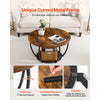 VEVOR Coffee Table, Modern Round Coffee Table, 2 Tiers Wooden Circle Center Desk with Open Storage, Minimalist Sturdy Metal Frame Accent End Desk for Living Room, Office, Easy Assembly, Rustic Brown