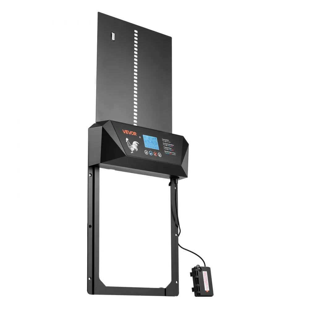 VEVOR Automatic Chicken Coop Door, DC & Battery Powered Chicken Door with LCD Display, Light Sensor, Timer & Manual Setting, Anti-Pinch Security, Durable Aluminum Alloy, Chick Run Gate Opener for Farm