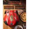 VEVOR Pizza Oven, 12 in Electric Pizza Maker, 1200W Electric Pizzas Cooker with Cordierite Stone, 5-Mode Temperature Control, Viewing Window for Precise Cooking, Heats up to 788 ˚F, for Home (Red)