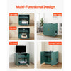 VEVOR Cat Litter Box Enclosure, 31.5 in Hidden Litter Box Cabinet, Wooden Indoor Cat Washroom with Ventilated Holes, Double-Door Kitty Pet House Furniture, End Side Table Fit Most Litterboxes