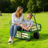 VEVOR Pull-Along Wagon for Kids, 39 in Toddler Wagons with Foldable Wooden Panel & Handle, Supports up to 551 lbs, 10" All-Terrain Tires, Utility Wagon Cart Birthday Present for Kids Gardening Beach