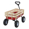 VEVOR Pull-Along Wagon for Kids, 39 inch Toddler Wagons with Wooden Panels & Handle, Supports up to 330 lbs, All-Terrain Utility Wagon Cart Birthday Present for Kids Gardening Beach, Red