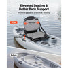 VEVOR Kayak Seat, 1 Pack 1.3" Raised Height, Universal Foldable Canoe Seat with Adjustable Back Support, Adjustable Straps, and Aluminum Alloy Frame for Sit-on-Top/Fishing/Inflatable Kayaks & Canoes