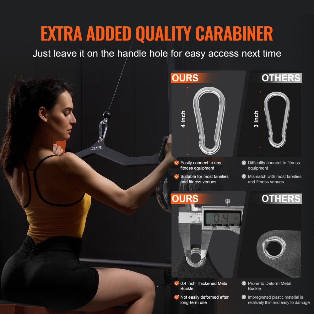 VEVOR LAT Pulldown Attachment, Cable Machine Rowing V-bar Attachment, Tricep Pull Down Bar, Back Strength Training Rubber Coated Handle Grip, Bicep Curl Tricep Lat Pulldown Bar for Home Gym Fitness