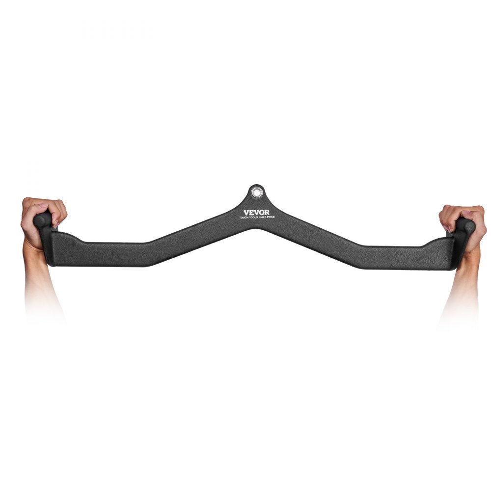 VEVOR LAT Pulldown Attachment, Cable Machine Rowing V-bar Attachment, Tricep Pull Down Bar, Back Strength Training Rubber Coated Handle Grip, Bicep Curl Tricep Lat Pulldown Bar for Home Gym Fitness