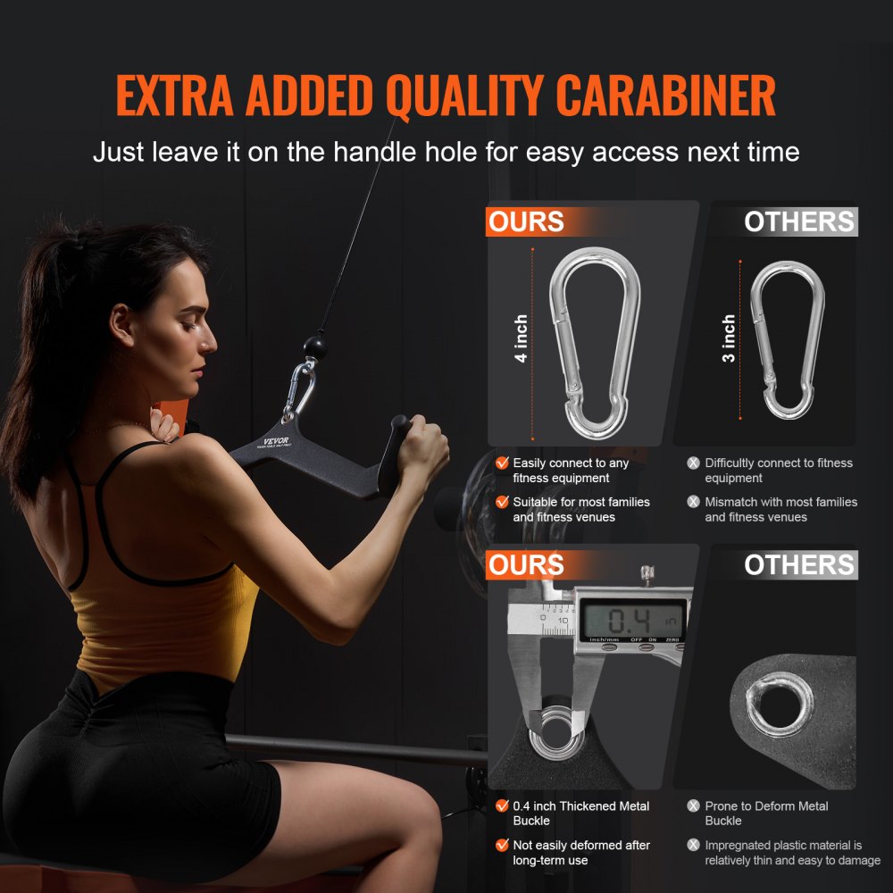 VEVOR LAT Pulldown Attachment, Cable Machine Rowing V-bar Attachment, Tricep Pull Down Bar, Back Strength Training Rubber Coated Handle Grip, Bicep Curl Tricep Lat Pulldown Bar for Home Gym Fitness