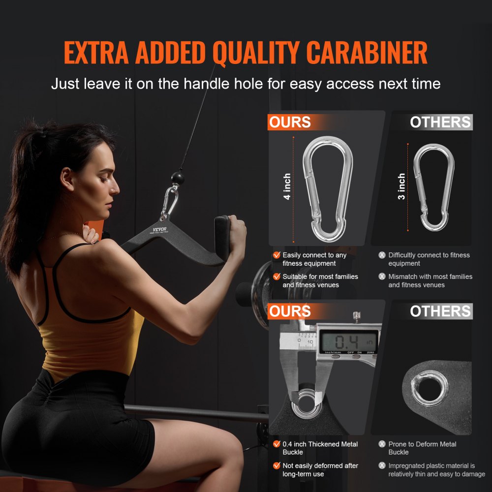 VEVOR LAT Pulldown Attachments, Cable Machine Rowing T-bar V-bar 7 Set, Tricep Pull Down Bar, Back Strength Training Rubber Coated Handle Grip, Bicep Curl Tricep Lat Pulldown Bar for Home Gym Fitness