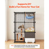 VEVOR Cat Cage 3-Tier 28"x17.91"x40.98" DIY Cat Playpen with Litter Box, Indoor Enclosure Detachable Metal Wire Kennel Crate, Large Exercise Place Ideal for 1-2 Cats, Kittens and Small Animals, Black