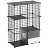 VEVOR Cat Cage 3-Tier 28"x17.91"x40.98" DIY Cat Playpen with Litter Box, Indoor Enclosure Detachable Metal Wire Kennel Crate, Large Exercise Place Ideal for 1-2 Cats, Kittens and Small Animals, Black