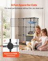 VEVOR Cat Cage 3-Tier 28"x17.91"x40.98" DIY Cat Playpen with Litter Box, Indoor Enclosure Detachable Metal Wire Kennel Crate, Large Exercise Place Ideal for 1-2 Cats, Kittens and Small Animals, Black