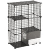 VEVOR Cat Cage 3-Tier 28"x17.91"x40.98" DIY Cat Playpen with Litter Box, Indoor Enclosure Detachable Metal Wire Kennel Crate, Large Exercise Place Ideal for 1-2 Cats, Kittens and Small Animals, Black