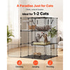 VEVOR Cat Cage 3-Tier 27.99"x27.99"x40.98" DIY Cat Playpen with Hammock, Indoor Enclosure Detachable Metal Wire Kennel Crate, Large Exercise Place Ideal for 1-2 Cats, Kittens and Small Animals, Black
