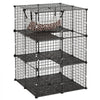VEVOR Cat Cage 3-Tier 27.99"x27.99"x40.98" DIY Cat Playpen with Hammock, Indoor Enclosure Detachable Metal Wire Kennel Crate, Large Exercise Place Ideal for 1-2 Cats, Kittens and Small Animals, Black
