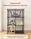 VEVOR Cat Cage 3-Tier 27.99"x27.99"x40.98" DIY Cat Playpen with Hammock, Indoor Enclosure Detachable Metal Wire Kennel Crate, Large Exercise Place Ideal for 1-2 Cats, Kittens and Small Animals, Black