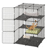 VEVOR Cat Cage 3-Tier 27.99"x27.99"x40.98" DIY Cat Playpen with Hammock, Indoor Enclosure Detachable Metal Wire Kennel Crate, Large Exercise Place Ideal for 1-2 Cats, Kittens and Small Animals, Black