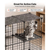 VEVOR Cat Cage 3-Tier 28"x13.98"x40.98" DIY Cat Playpen Indoor Enclosure, Detachable Metal Wire Kennel Crate, Large Exercise Place Ideal for 1-2 Cats, Kittens, Rabbits, Ferrets & Small Animals, Black