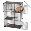 VEVOR Cat Cage 3-Tier 28"x13.98"x40.98" DIY Cat Playpen Indoor Enclosure, Detachable Metal Wire Kennel Crate, Large Exercise Place Ideal for 1-2 Cats, Kittens, Rabbits, Ferrets & Small Animals, Black