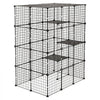 VEVOR Cat Cage 4-Tier 40.98"x27.99"x55" DIY Cat Playpen Indoor Enclosure, Detachable Metal Wire Kennel Crate with 4 Doors, Large Exercise Place Ideal for 1-2 Cats, Kittens and Small Animals, Black