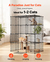 VEVOR Cat Cage 4-Tier 40.98"x27.99"x55" DIY Cat Playpen Indoor Enclosure, Detachable Metal Wire Kennel Crate with 4 Doors, Large Exercise Place Ideal for 1-2 Cats, Kittens and Small Animals, Black