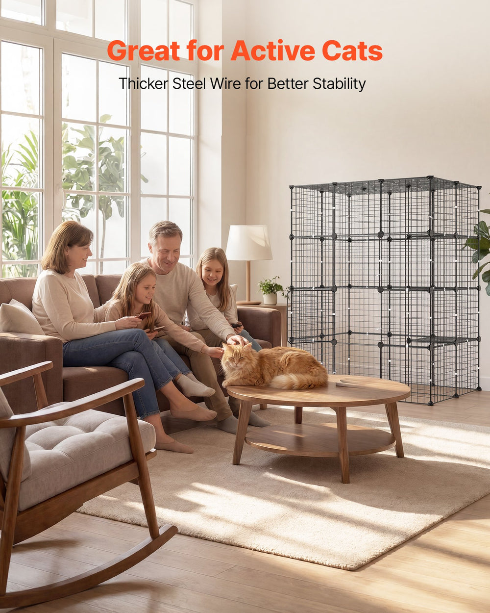 VEVOR Cat Cage 4-Tier 40.98"x27.99"x55" DIY Cat Playpen Indoor Enclosure, Detachable Metal Wire Kennel Crate with 4 Doors, Large Exercise Place Ideal for 1-2 Cats, Kittens and Small Animals, Black