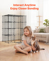 VEVOR Cat Cage 4-Tier 40.98"x27.99"x55" DIY Cat Playpen Indoor Enclosure, Detachable Metal Wire Kennel Crate with 4 Doors, Large Exercise Place Ideal for 1-2 Cats, Kittens and Small Animals, Black