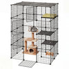 VEVOR Cat Cage 4-Tier 40.98"x27.99"x55" DIY Cat Playpen Indoor Enclosure, Detachable Metal Wire Kennel Crate with 4 Doors, Large Exercise Place Ideal for 1-2 Cats, Kittens and Small Animals, Black