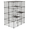VEVOR Cat Cage 4-Tier 40.98"x27.99"x55" DIY Cat Playpen Indoor Enclosure, Detachable Metal Wire Kennel Crate with 4 Doors, Large Exercise Place Ideal for 1-2 Cats, Kittens and Small Animals, Black