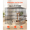 VEVOR Cat Cage 4-Tier 55"x55"x55" Large DIY Cat Playpen Indoor Enclosure, Detachable Metal Wire Kennel Crate with 3 Doors & Locks, Exercise Place Ideal for 2-3 Cats, Kittens and Small Animals, Black