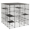 VEVOR Cat Cage 4-Tier 55"x55"x55" Large DIY Cat Playpen Indoor Enclosure, Detachable Metal Wire Kennel Crate with 3 Doors & Locks, Exercise Place Ideal for 2-3 Cats, Kittens and Small Animals, Black