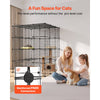 VEVOR Cat Cage 4-Tier 40.98"x40.98"x55" DIY Cat Playpen Indoor Enclosure, Detachable Metal Wire Kennel Crate with 4 Doors, Large Exercise Place Ideal for 2-3 Cats, Kittens and Small Animals, Black